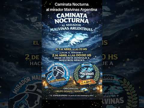 caminata nocturna al 2 de abrilen Río Mayo Chubut Argentina