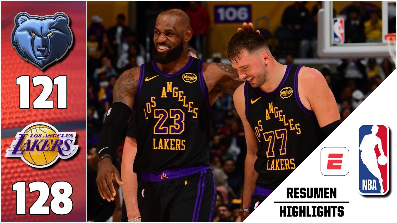 LUKA DONCIC y LEBRON JAMES lideraron VICTORIA de LOS LAKERS 128-121 vs GRIZZLIES | NBA | Highlights