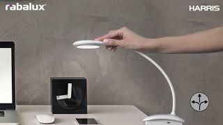 HARRIS ledková USB stolná lampa biela na štipci 4W/4000K