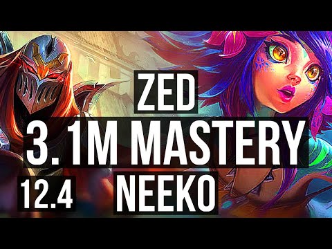 ZED vs NEEKO (MID) | 3.1M mastery, 7 solo kills, 800+ games, Godlike | NA Challenger | 12.4