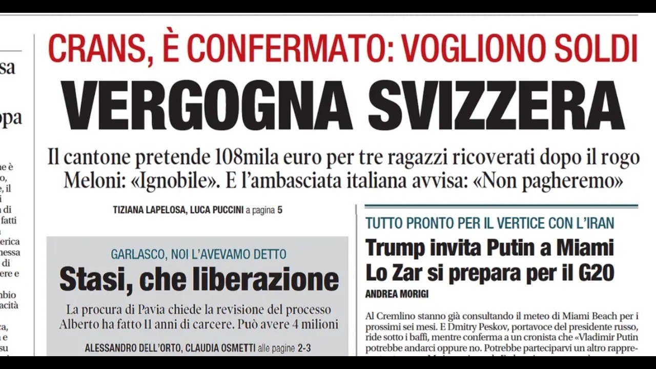 RASSEGNA STAMPA 25 APRILE 2026. QUOTIDIANI NAZIONALI ITALIANI  PRIME PAGINE DEI GIORNALI DI OGGI