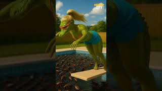 Diving into ocean🔥 #italianbrainrot #tralalerotralala #tungtungtungsahur #ballerinacappuccina #beach