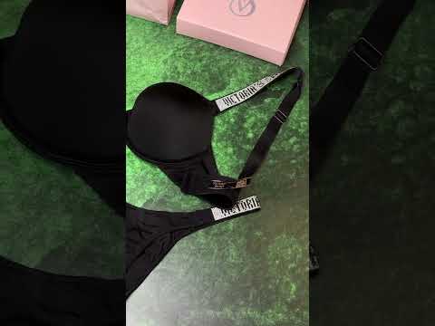 Комплект жіночої білизни Victoria's Secret Вікторія Сикрет ліфчик і трусики зі стразами Чорний - фото 1 - id-p2486082655