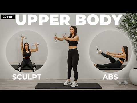 20 Min Sculpted Arms & Abs | Dumbbell Workout