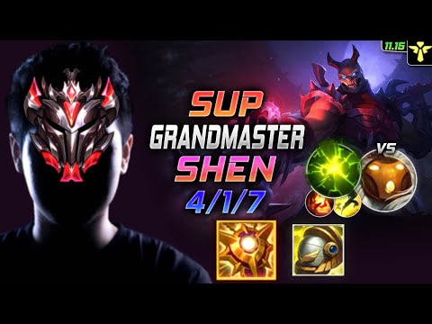 GrandMaster Shen Support vs Bard - 천상계 장인 서폿 쉔 템트리 룬 솔라리 여진 シェン Шен 暮光之眼 慎 - LOL KR 11.15