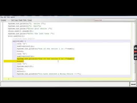 Sum Series Switch Case Return Function Java Class By Ashish