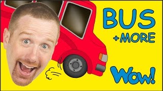 Wheels On The Bus and MORE from Steve and Maggie | Short Stories for Kids by Wow English TV