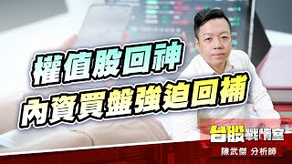 權值股回神、內資買盤強迫回補#fed#降息#cpi#台積電|小武哥投資事務所|陳武傑 (圖)