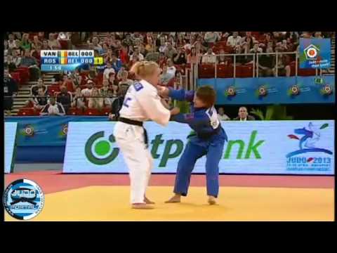 European Judo Championship Budapest 2013 Semifinal -48kg VAN SNICK (BEL) - ROSSENEU Amelie (BEL)