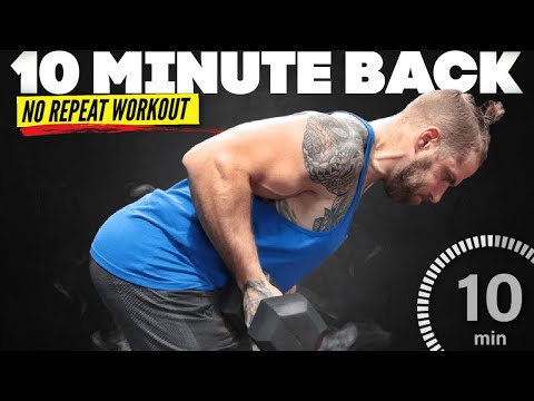 10 Min No Repeat Back Workout (works even with light dumbbells)