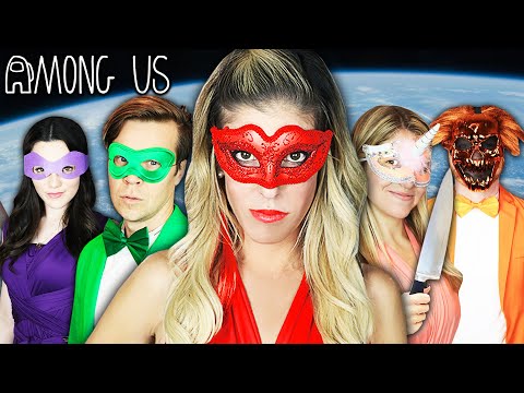 Giant AMONG US in Real Life but at a MASQUERADE BALL! Rebecca Zamolo