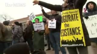 Protester screams in agony as Trump sworn in