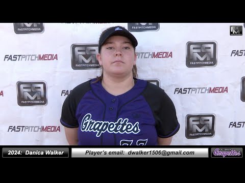 2024 Danica Walker 3.8 GPA Catcher and First Base Softball Skills Video - Ca Grapettes Hollingsworth