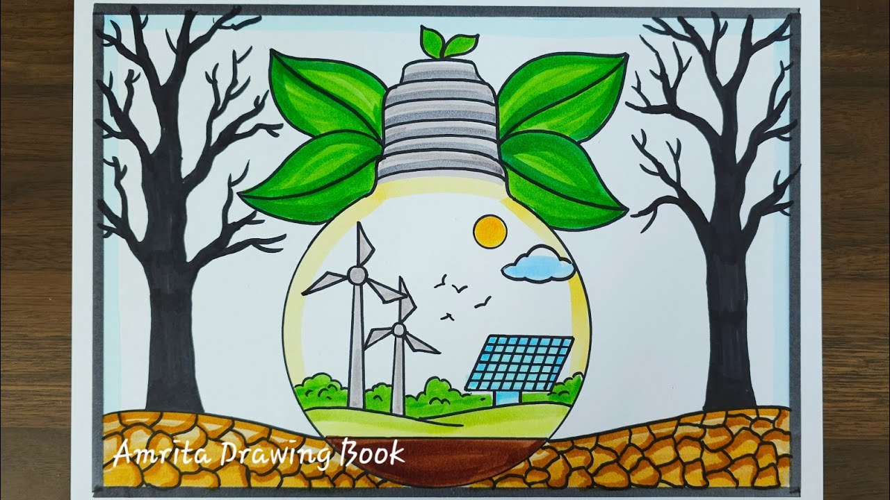 Earth Day Drawing | World Earth Day Poster Drawing | Earth Day Poster | Save Earth Save Environment 