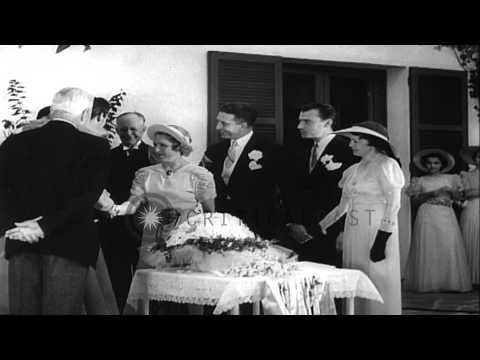 Mary Pickford and Charles Buddy Rogers marry in Hollywood, California. HD Stock Footage