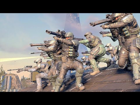Elites Attack the UNSC FOB - HALO INFINITE NPC Wars