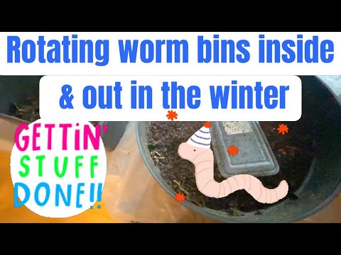 Worm Bin Tip: Rotating worm bins inside & out through the winter