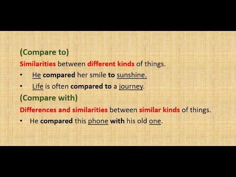 What is the difference between compare to and compare with?