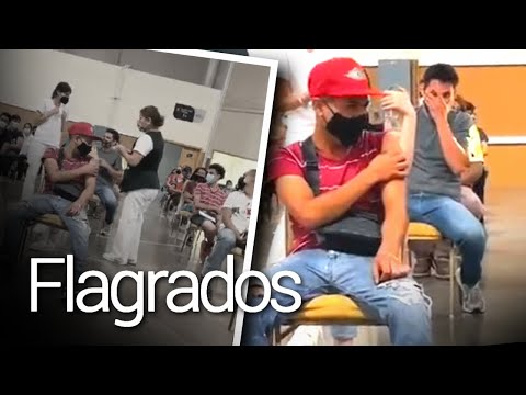 FLAGRADO! Homem dá gritos com medo de tomar vacina.