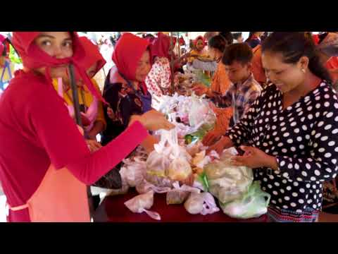 Foods And People Activities In Front Of Garment Factory - Cambodian Street Food Tour