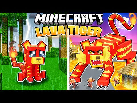 I Survived 100 Days as a LAVA TIGER in HARDCORE Minecraft!