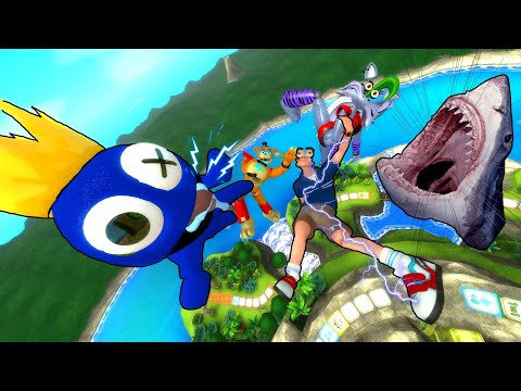 FNAF 9 RAGDOLL FALL GLAMROCK Freddy and Gregory vs RAINBOW FRIENDS GMOD