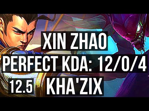XIN ZHAO vs KHA'ZIX (JNG) | 12/0/4, Legendary, 400+ games | EUW Diamond | 12.5