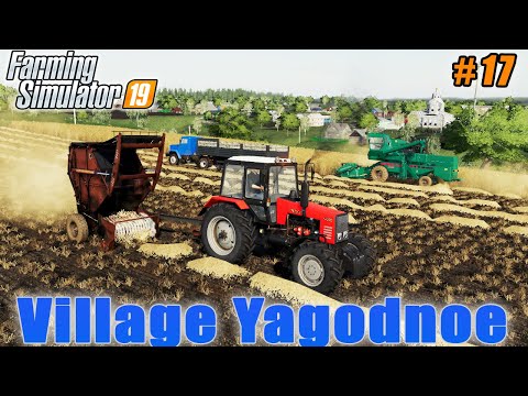 Plowing, harvesting wheat, baling straw | Village Yagodnoe | Farming simulator 19 | Timelapse #17