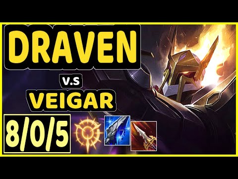 ATTILA (DRAVEN) vs VEIGAR - 8/0/5 KDA BOTTOM ADC GAMEPLAY - EUW Ranked GRANDMASTER