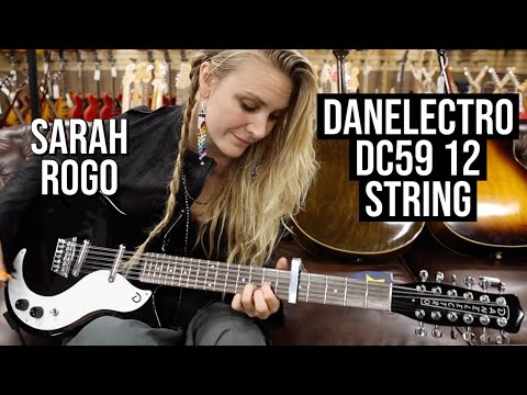 Sarah Rogo playing a Danelectro DC59 12 String at Norman's Rare Guitars