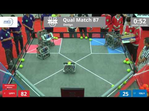 VEX Worlds 2016 - VEX U - Design - Qual 87 (UPP1) 224 vs 99 (YBU1)
