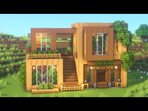 Heyimrobby - Minecraft : How To Build a Wooden Modern House | Simple Survival House Tutorial