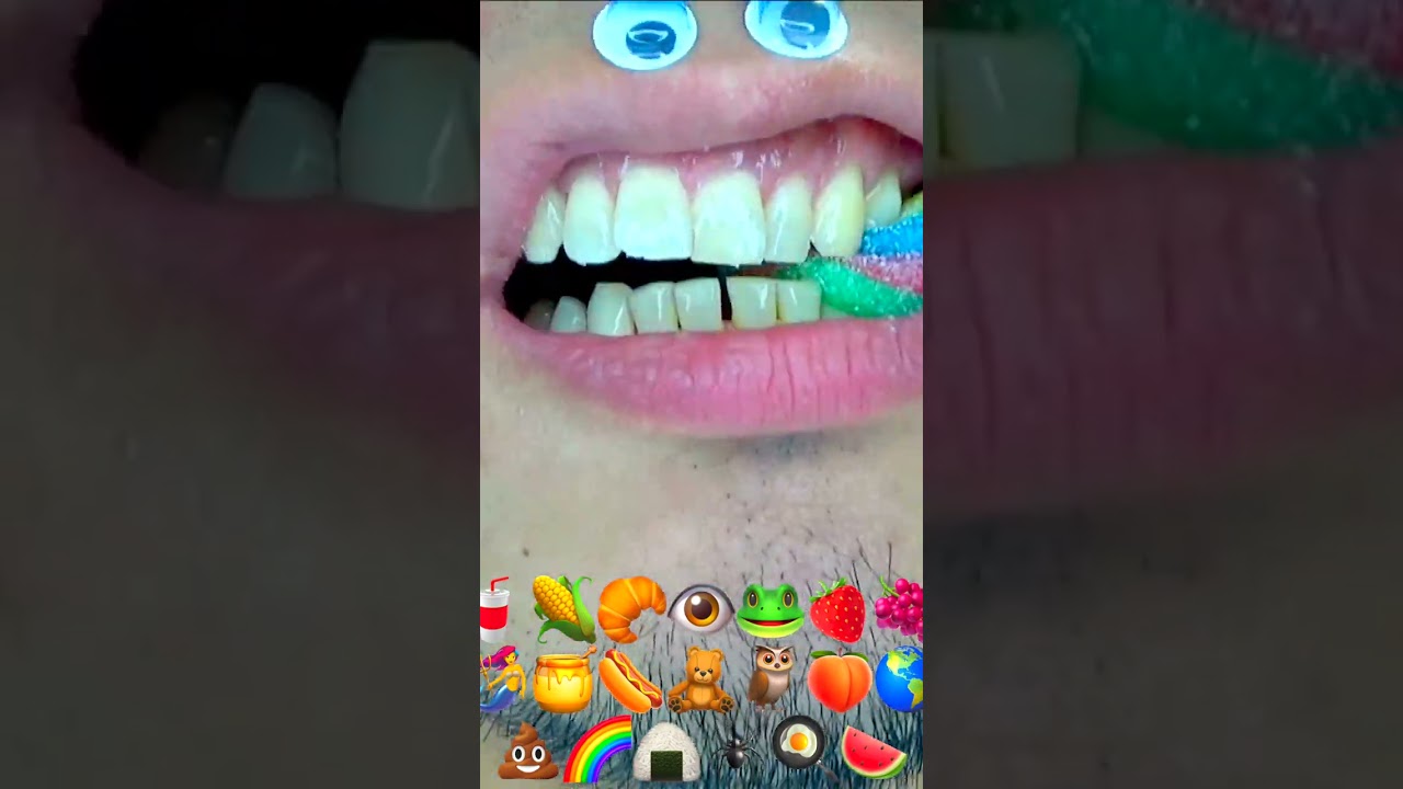 Funny ASMR 👅 Rainbow Roll Gummy 🌈