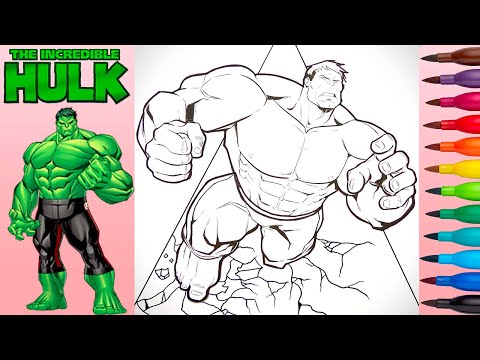 AVENGERS Hulk Coloring,The SHREDDED Hulk Body Coloring Pages, Colored Markers