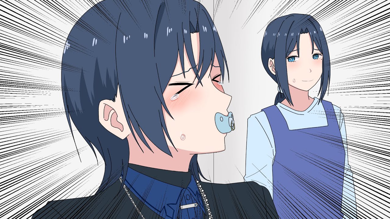 【手描き】ママに見られながらおしゃぶりホラゲ実況する青くん【ホロライブ/火威青/切り抜き漫画】