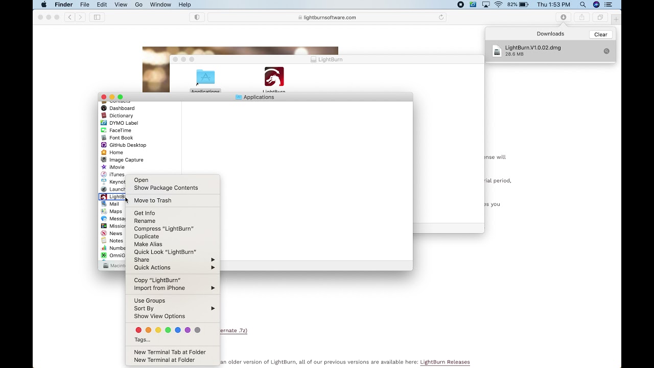 Installing LightBurn on MacOS