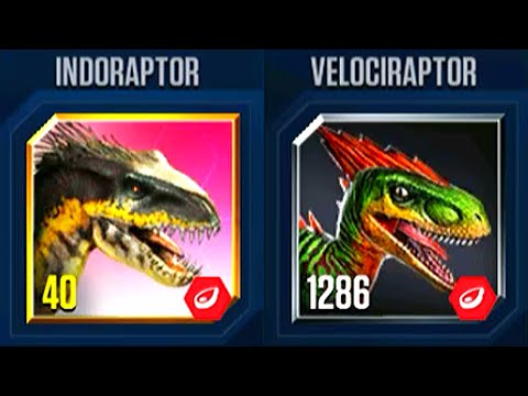 INDORAPTOR VS VELOCIRAPTOR VIP BATTLE | JURASSIC WORLD THE GAME