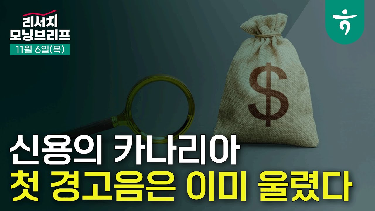 신용의 카나리아, 첫 경고음은 이미 울렸다.. l 251106 하나증권 리서치 모닝브리프