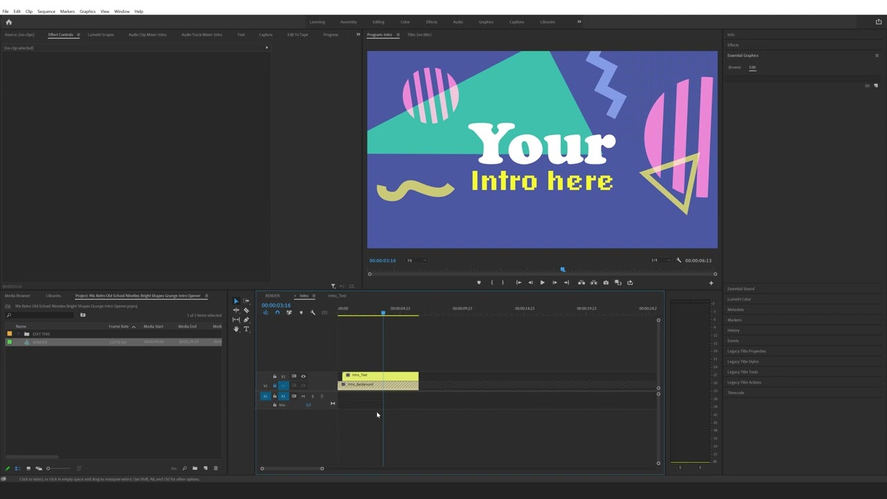 How to use and edit Title Intro Templates in Premiere Pro