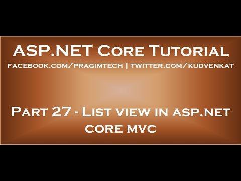 List view in asp net core mvc