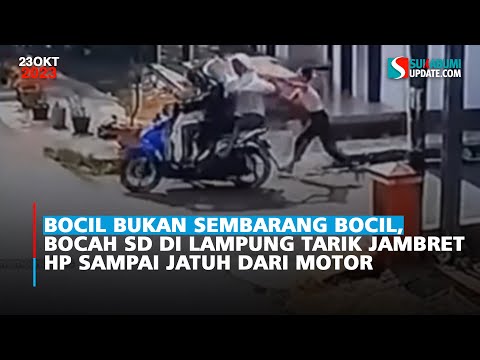Bocil Bukan Sembarang Bocil, Bocah SD di Lampung Tarik jambret HP sampai Jatuh dari Motor