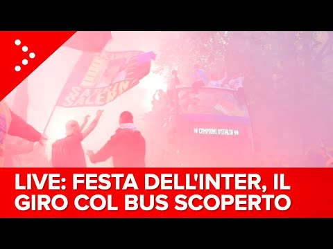 LIVE Festa scudetto Inter, il giro col bus scoperto per Milano da San Siro al Duomo: diretta video