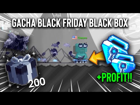 GACHA 200 BLACK FRIDAY BLACK BOXES!! (EZ INSANE PROFIT!!) | Growtopia