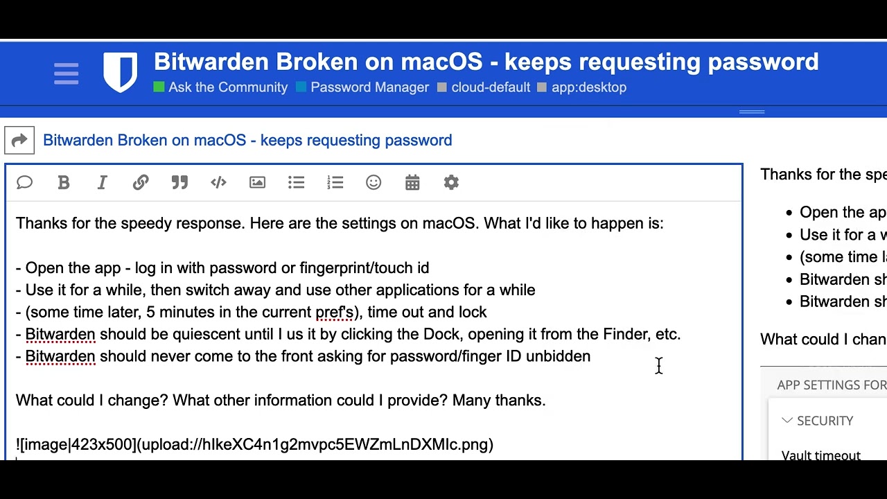 Bitwarden Broken on macOS - keeps requesting password - Password 