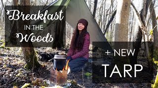 Breakfast In The Woods & New Tarp To Play With! | Bushbox XL | + Learning Bowline Knots