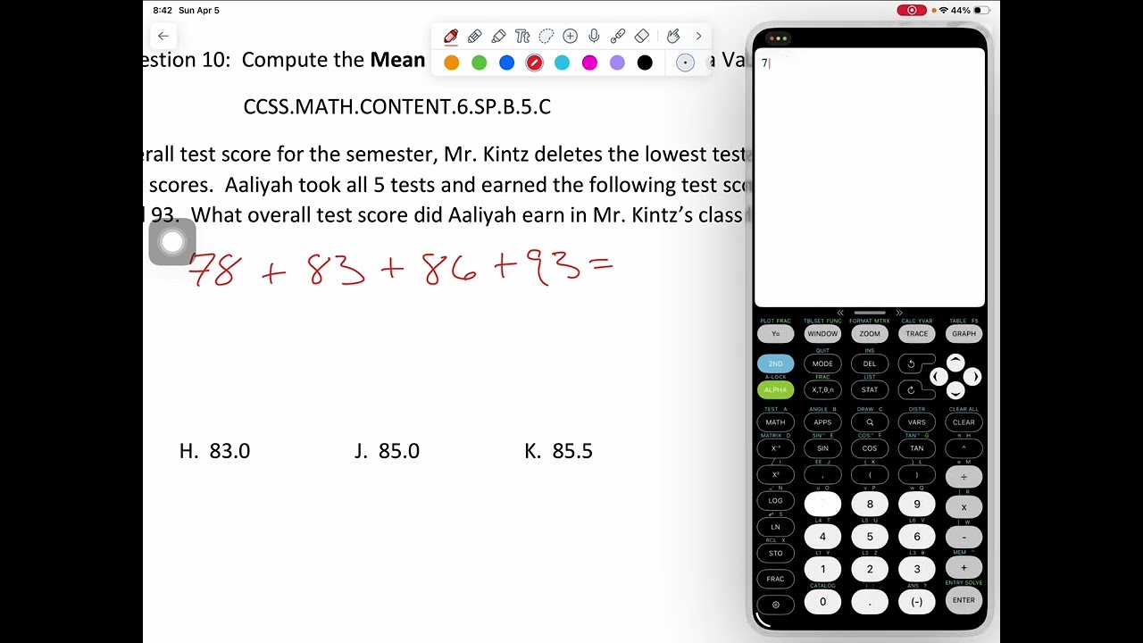 Compute the Mean of a Data Set: ACT #10