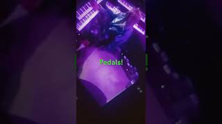 Rick Wakeman. Look at all those keyboard pedals!!!!