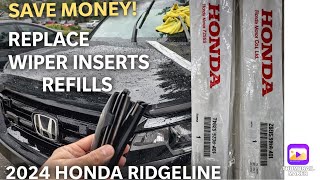 OEM Wiper Blade REFILLS 2021-2026 RIDGELINE Honda HOW TO install inserts. Easy DIY 