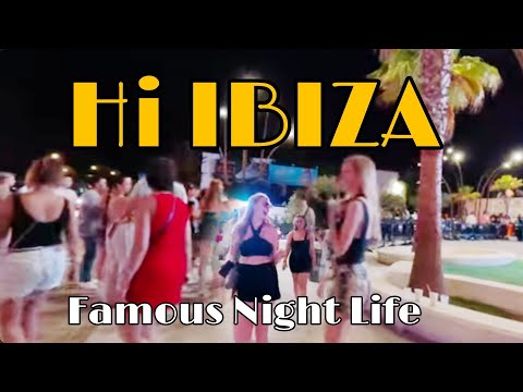 PLAYA D'EN BOSSA  Walk TOur  at the City most Famous night Club|Hi Ibiza | Ushuaia |Ibiza In 4K