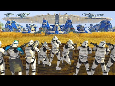 Largest CLONE WARS Trench Defense EVER... - Men of War: Star Wars Mod